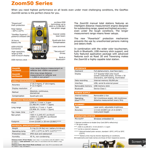 Image of GeoMax 6012500 Zoom50 1-Second  Manual Total Station