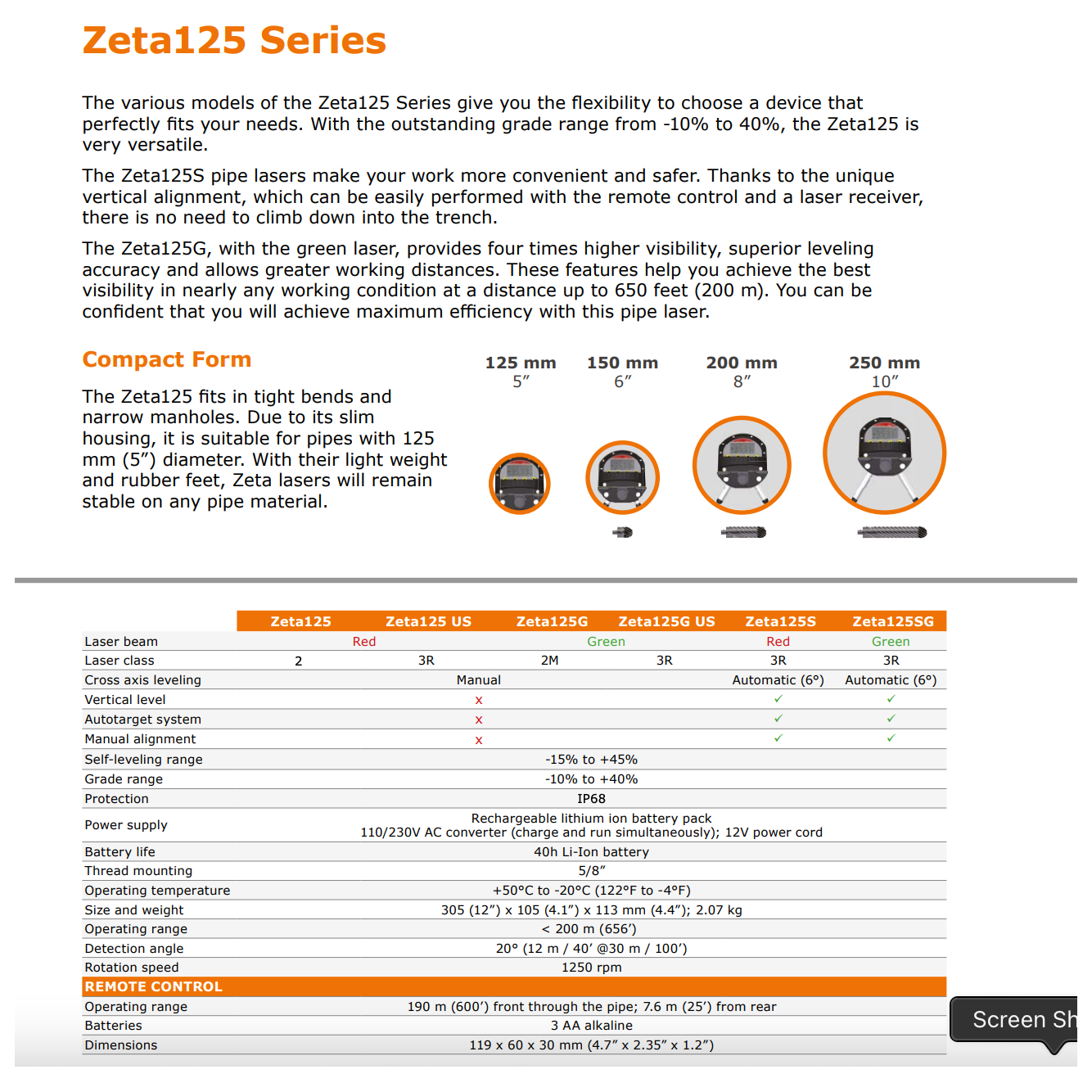GeoMax Zeta125 Pipe Laser Series For Pipe Laying, Trenching, Sewage & More