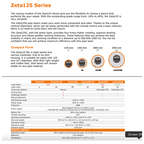 Image of GeoMax Zeta125 Pipe Laser Series For Pipe Laying, Trenching, Sewage & More