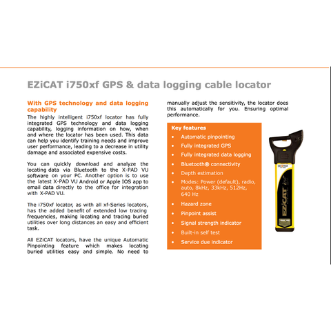 Image of GeoMax EZiCAT i750xf GPS and Data Logging Cable Locator - 834891